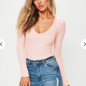 Misguided pink bodysuit